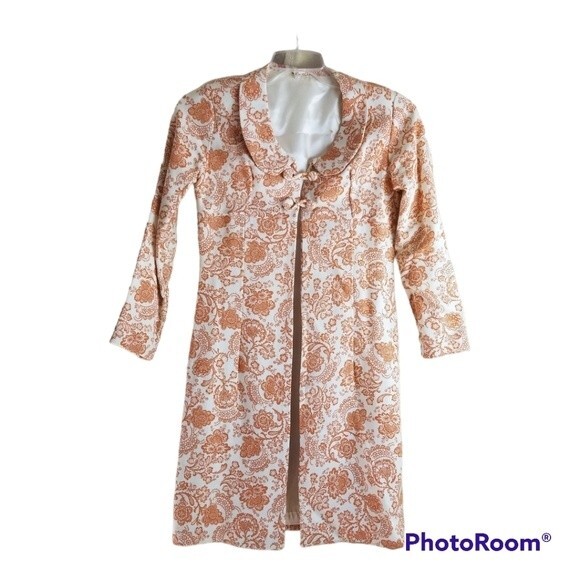 Vintage Jackets & Blazers - Vintage 1960s Floral Print Overcoat Coat Size 9